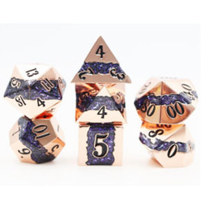 Mica Series 7 piece Metal Dice Set